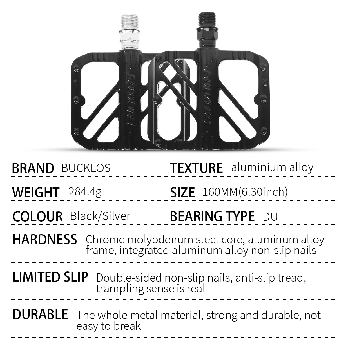 High-Strength Sealed Bearing Bicycle Pedals for Road and MTB, 9/16" Aluminum Alloy Flat Design