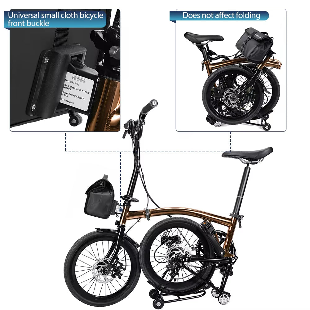 Insulated Waterproof Front Bag for Brompton Bicycles - Quick Release, 4-7L Capacity
