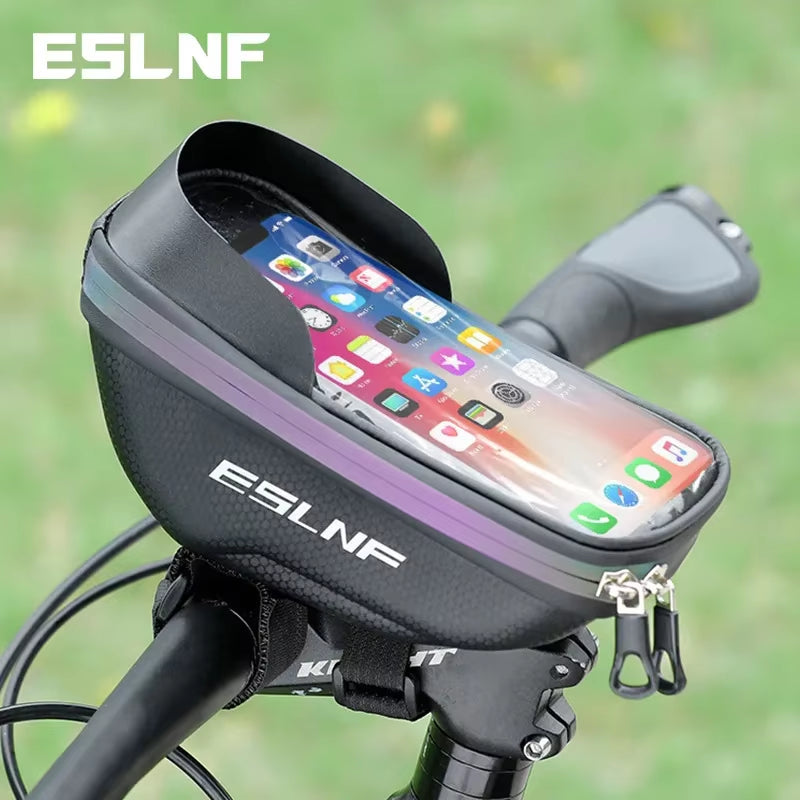 ESLNF Waterproof Hard Shell Handlebar Bag for Bicycles - Large Capacity with Touchscreen Compatibility