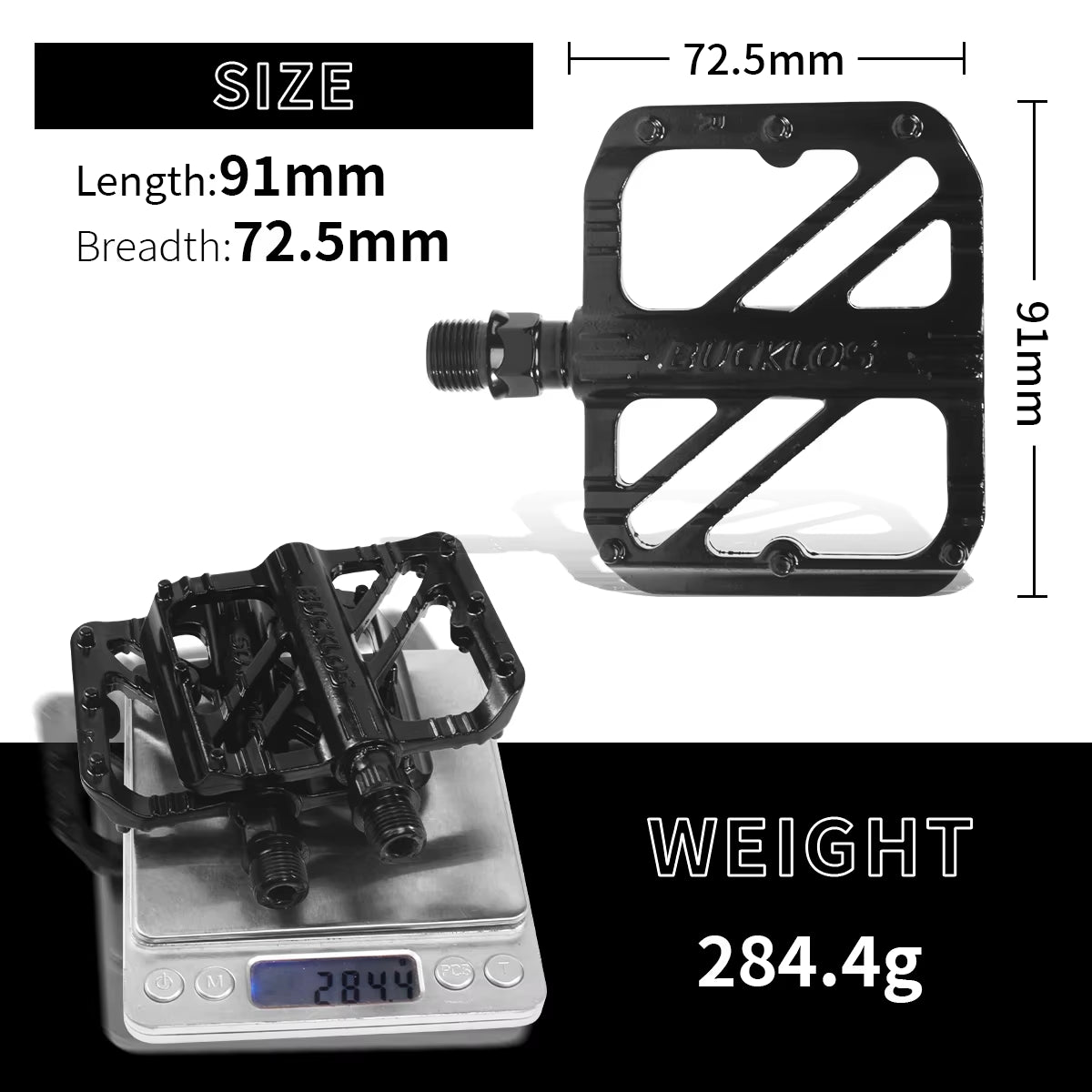 High-Strength Sealed Bearing Bicycle Pedals for Road and MTB, 9/16" Aluminum Alloy Flat Design