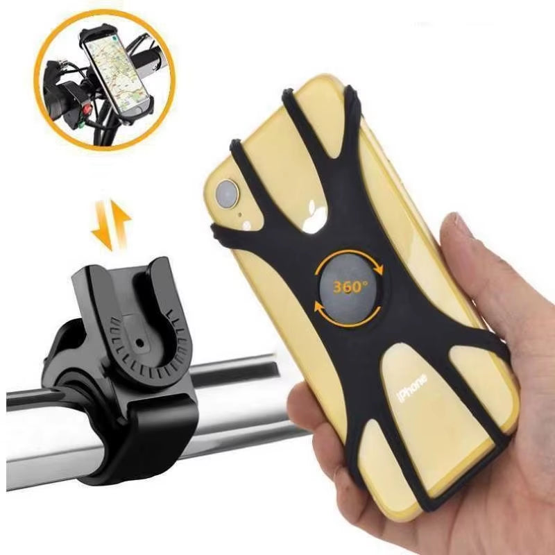 360° Adjustable Removable Bicycle Phone Holder - Universal Motorcycle Mobile Phone Rack for Handlebar Installation