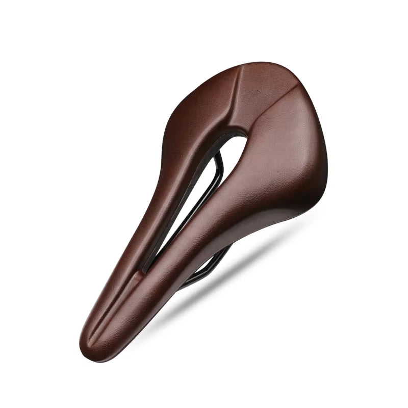 Breathable Hollow Design PU Leather Bicycle Saddle - Soft and Comfortable One-Piece Cushion for MTB and Road Bikes