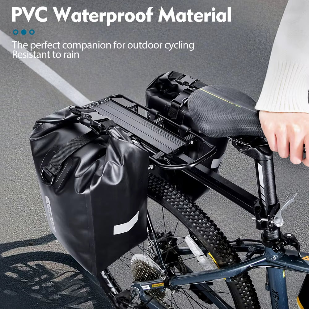 100% Waterproof 20L Bicycle Rear Rack Bag - Travel Cycling Pannier for Tail Seat Trunk