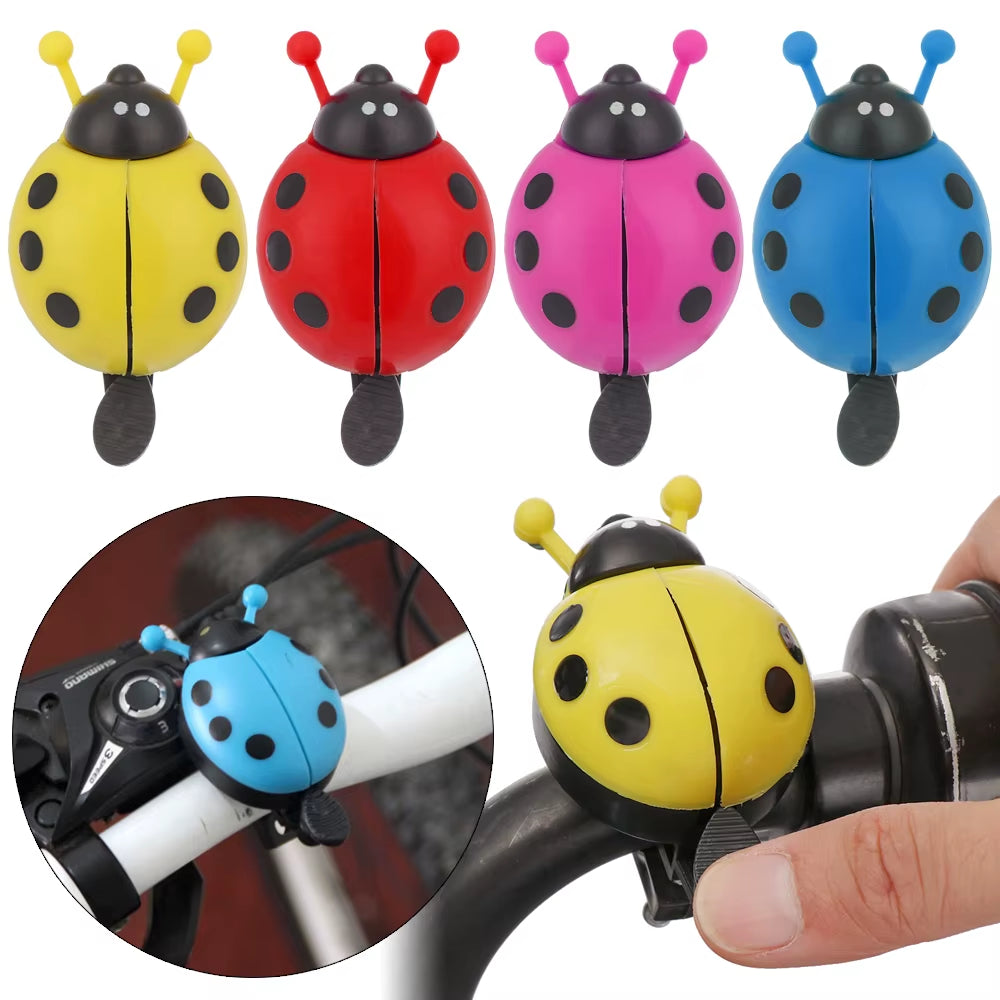 Children's Ladybug Bicycle Bell - Cute Handlebar Safety Horn for Boys and Girls - Durable Plastic Cycling Accessory