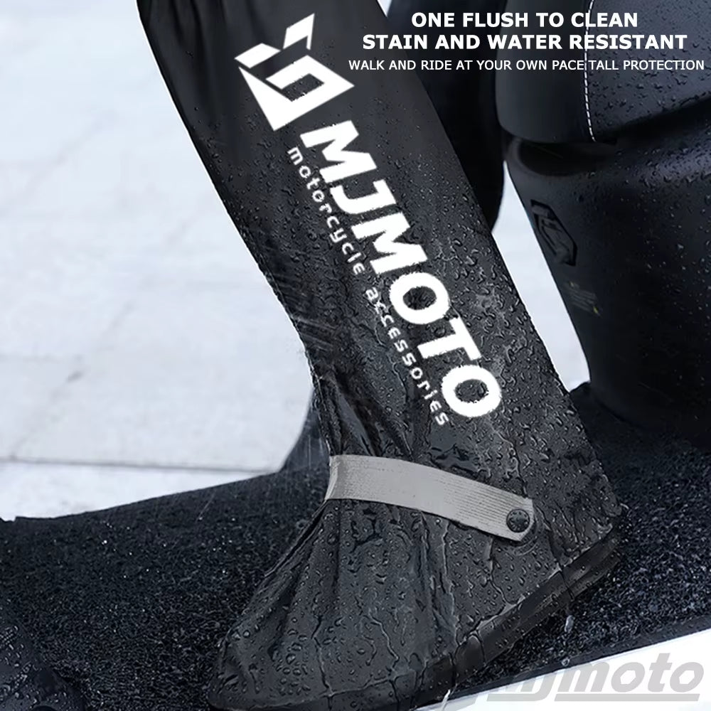 Unisex Waterproof Motorcycle Boot Covers for Rainy Conditions - Non-Slip Cycling Shoe Protection