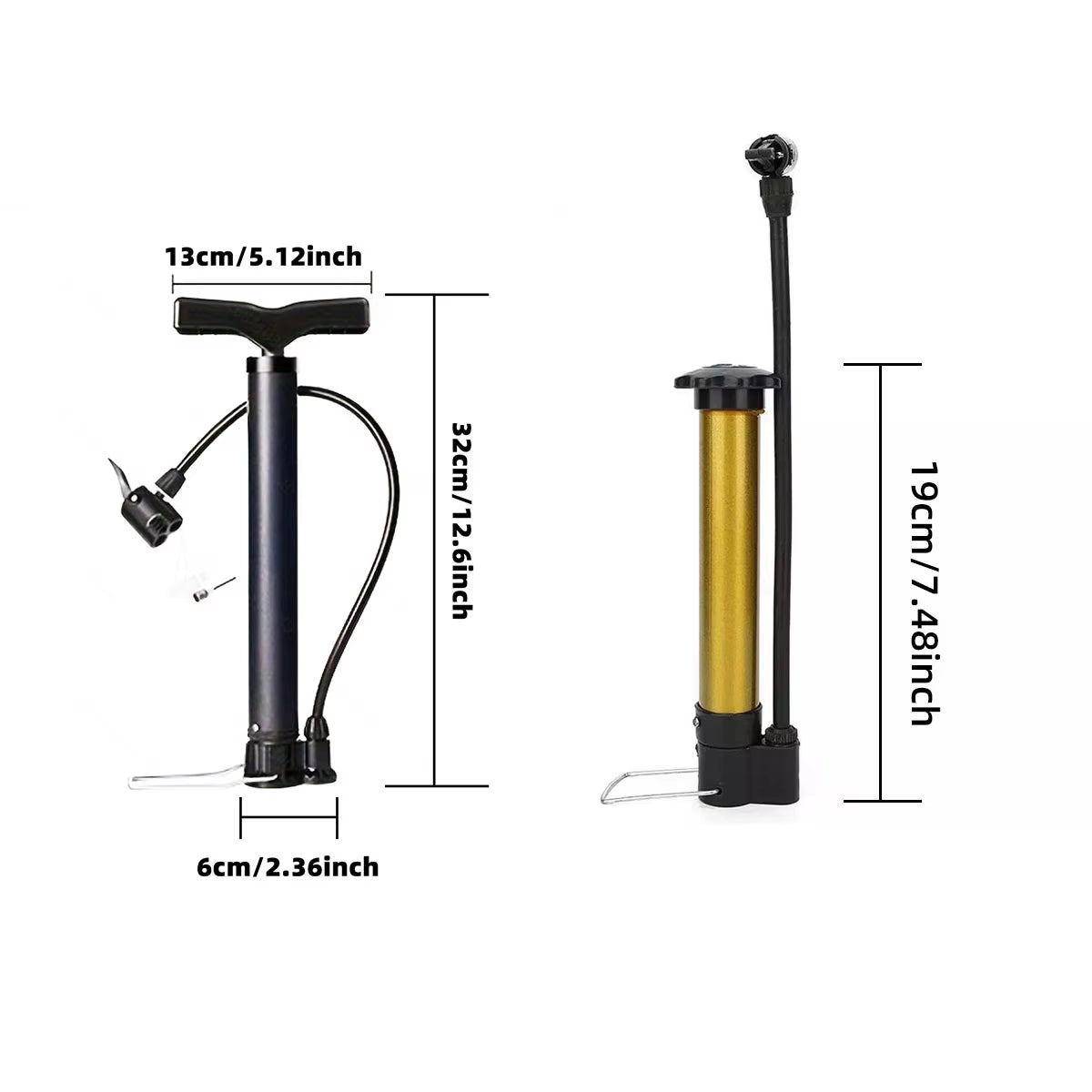 PINMOAP High-Pressure Bicycle Inflator and Multi-Functional Air Pump for Bicycles and Sports Balls