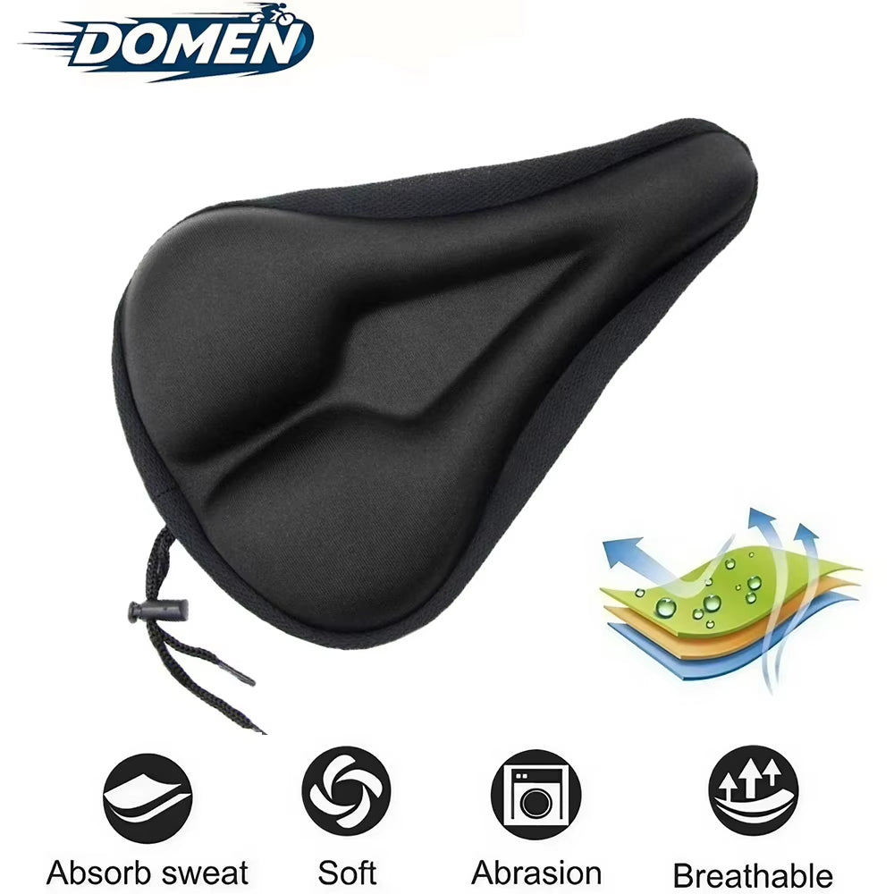 3D Sponge Soft Bicycle Saddle Cover - Breathable Silicone Cushion for Enhanced Comfort