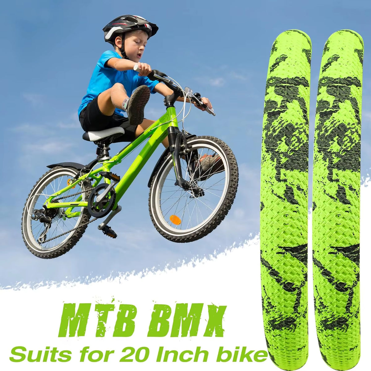 ZUKKA 2-Pack 20" BMX Bike Tire and Tube Set for Kids' City Bikes - Durable Grip Replacement Tires