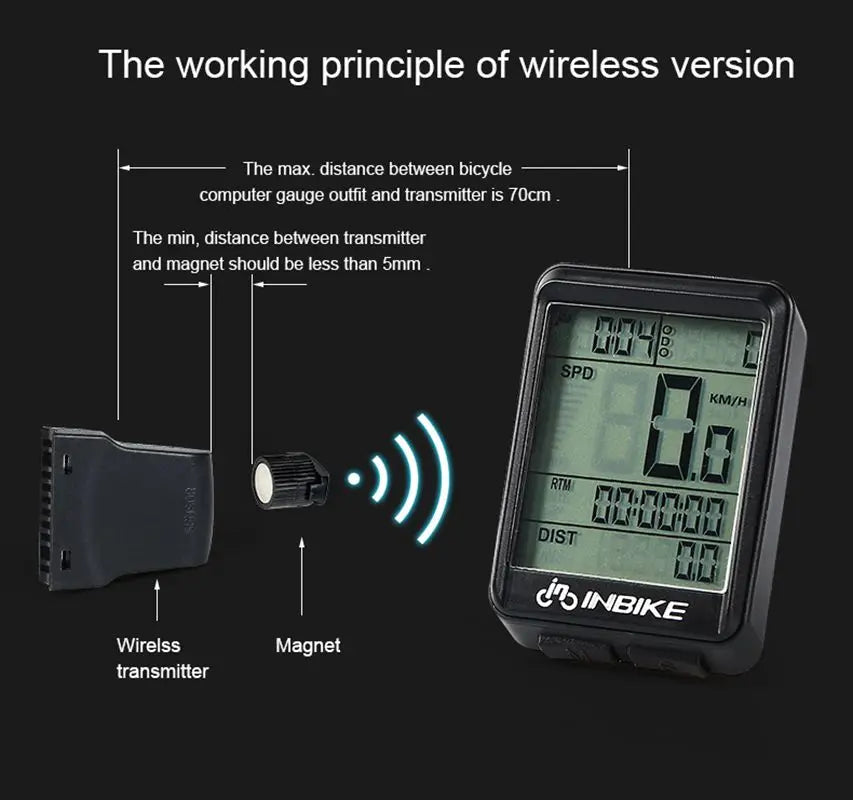 Wireless Waterproof Bicycle Computer - Cycling Speedometer and Odometer for MTB and Road Bikes