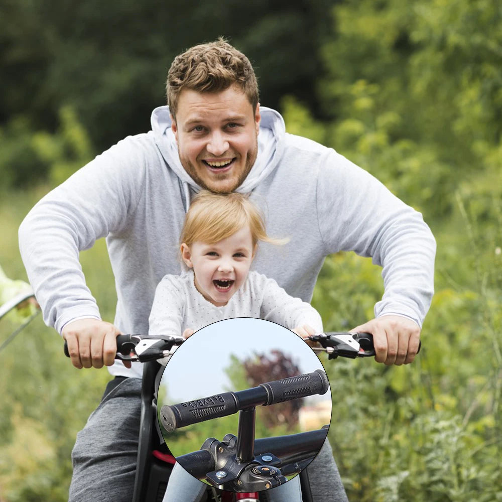 Front-Mounted Bicycle Seats with Handlebars and Foot Pedals for Children