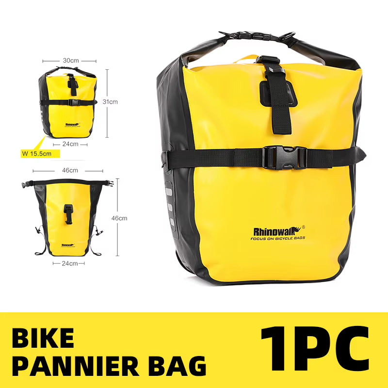 Waterproof Bicycle Side Pannier Bag - 20L/27L Quick Release for Rear Rack - Ideal for Bikepacking and Cycling - Single Unit Sale