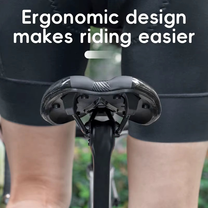 High-Performance Bicycle Saddle with Shock Absorption, Waterproof Leather, and High-Carbon Steel Frame for MTB and Road Bikes