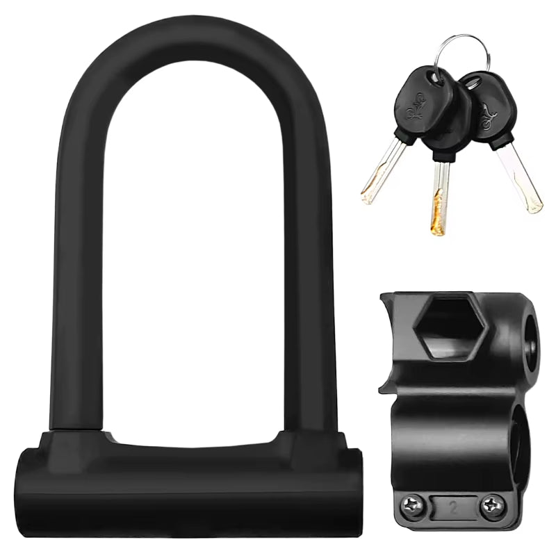 Heavy-Duty U-Lock Bicycle Security Lock with Mounting Bracket - Anti-Theft Design