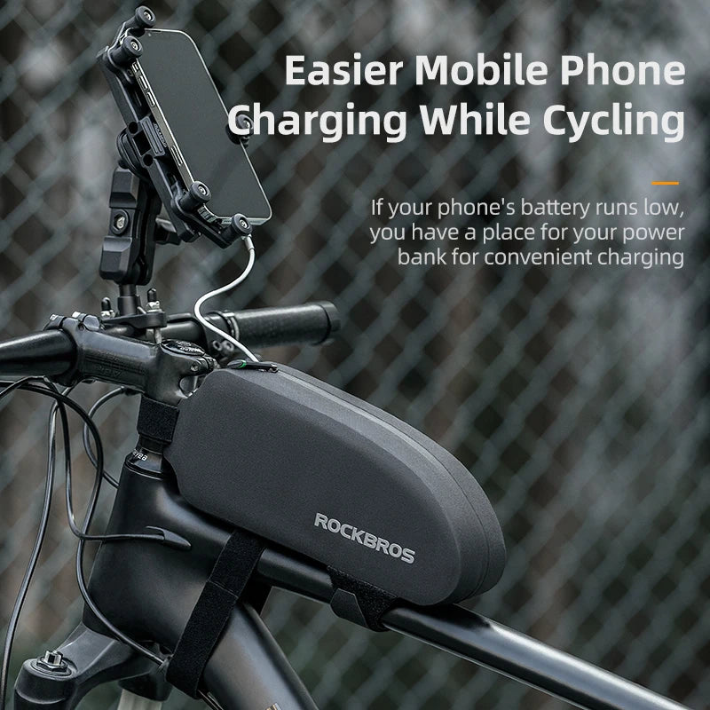 Large Capacity Waterproof Hard Shell Bicycle Frame Bag for MTB and Road Bikes
