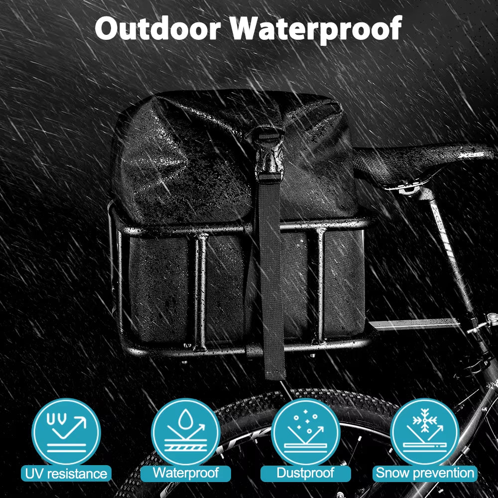Heavy-Duty Metal Rear Bicycle Basket with Large Rack for Electric Bikes