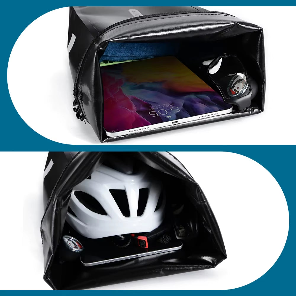 100% Waterproof 20L Bicycle Rear Rack Bag - Travel Cycling Pannier for Tail Seat Trunk