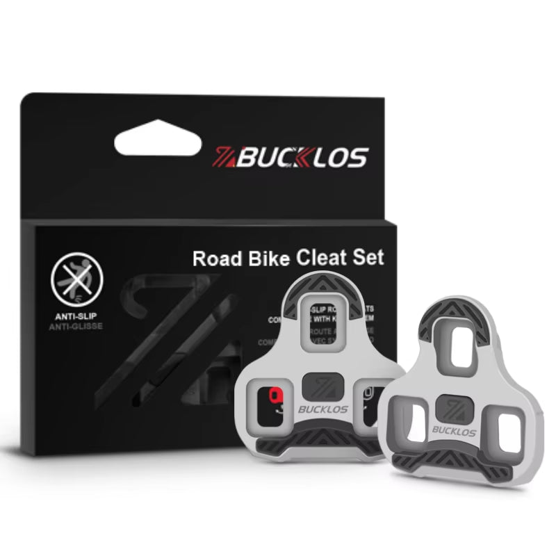 BUCKLOS Self-Locking Bike Cleats for LOOK KEO System - Anti-Slip, Wear-Resistant TPU for Road Cycling Shoes