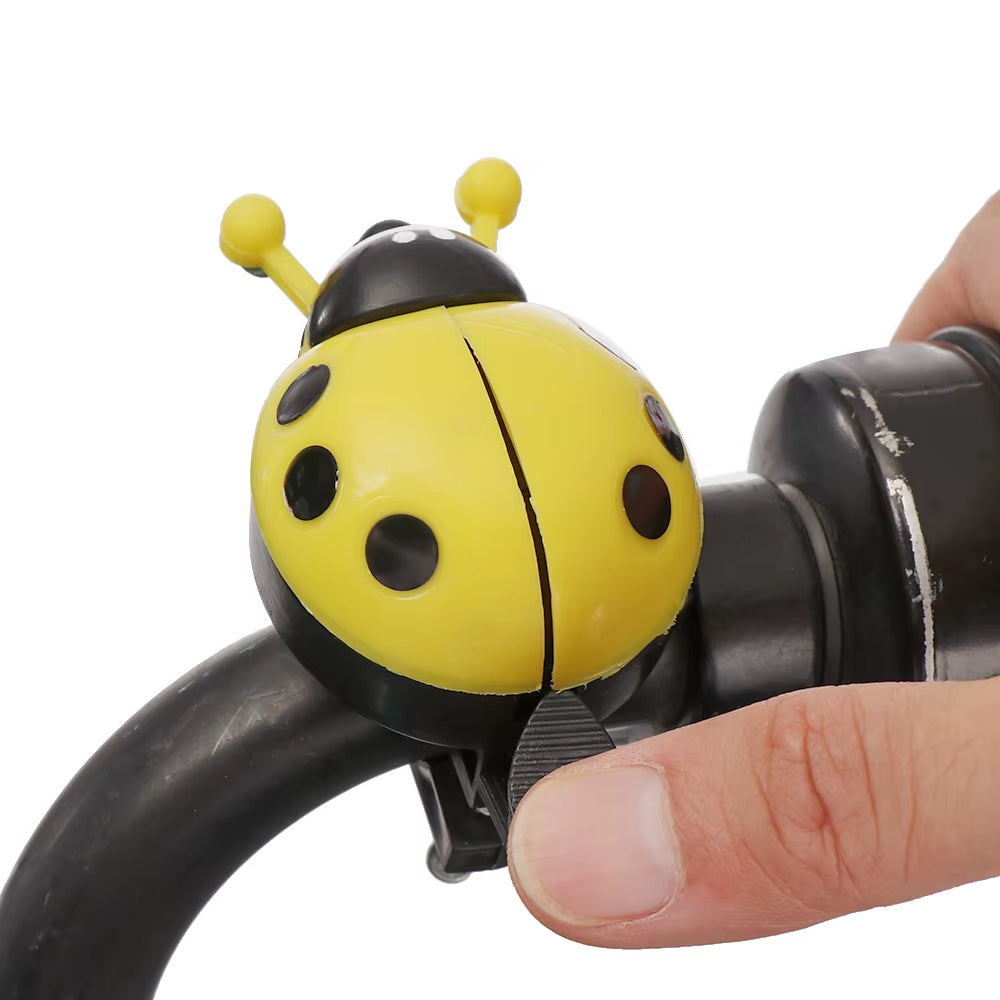Children's Ladybug Bicycle Bell - Cute Handlebar Safety Horn for Boys and Girls - Durable Plastic Cycling Accessory