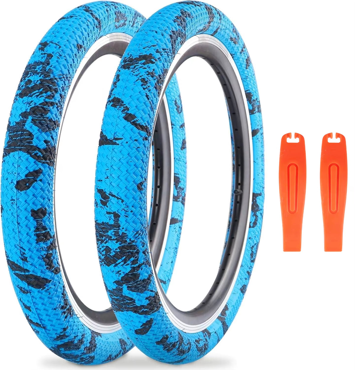 ZUKKA 2-Pack 20" BMX Bike Tire and Tube Set for Kids' City Bikes - Durable Grip Replacement Tires