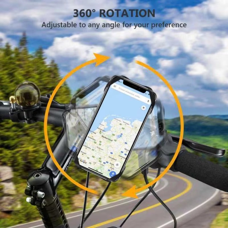 360° Adjustable Removable Bicycle Phone Holder - Universal Motorcycle Mobile Phone Rack for Handlebar Installation
