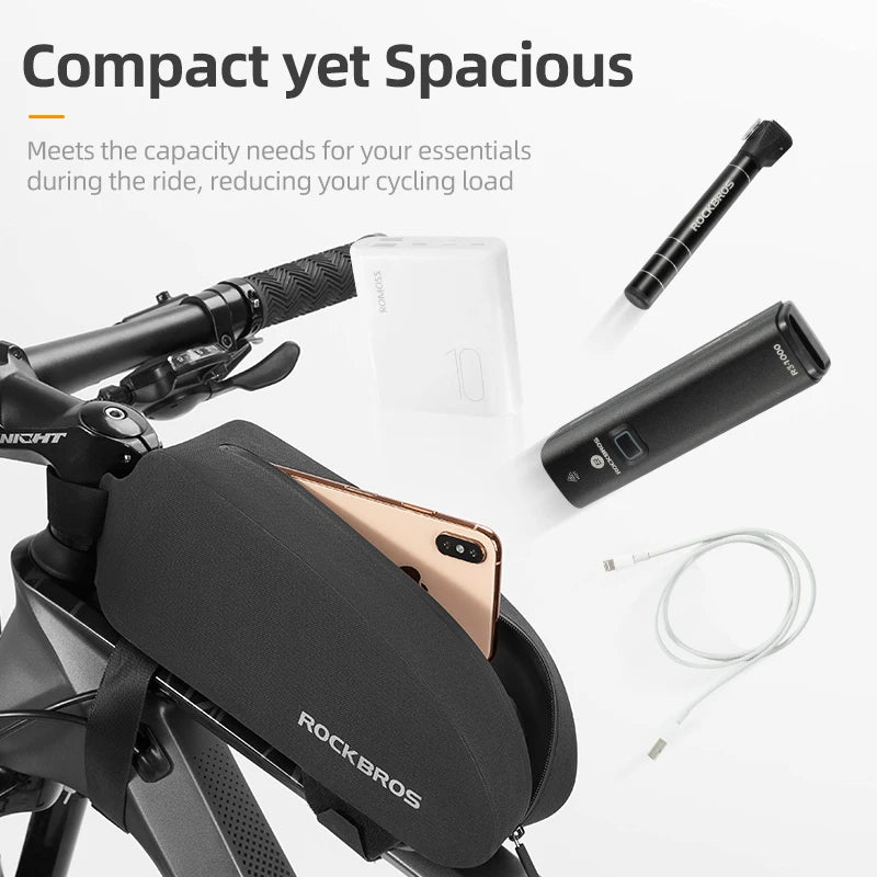 Large Capacity Waterproof Hard Shell Bicycle Frame Bag for MTB and Road Bikes