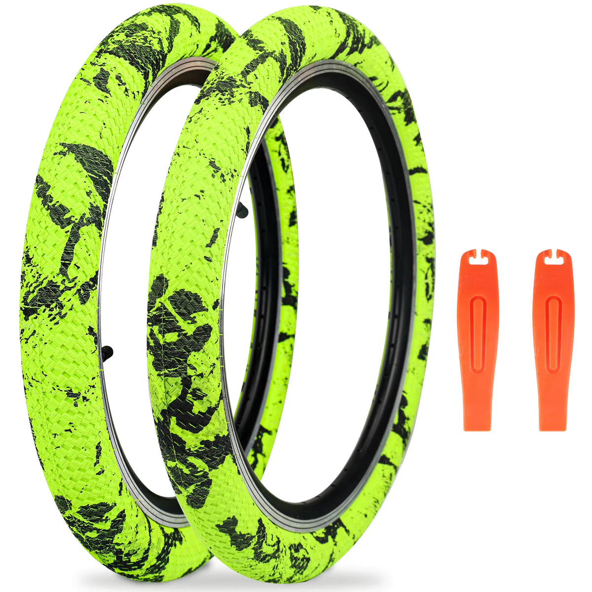 ZUKKA 2-Pack 20" BMX Bike Tire and Tube Set for Kids' City Bikes - Durable Grip Replacement Tires