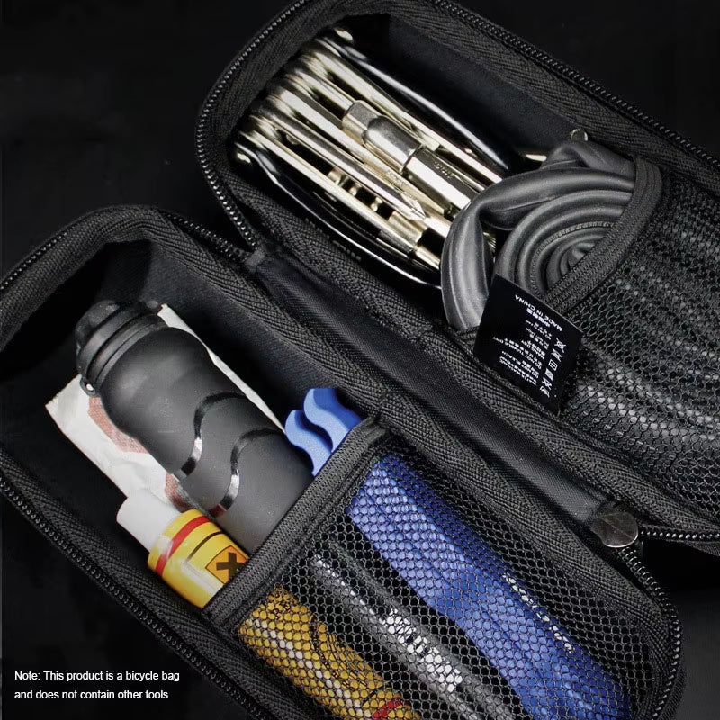 WILD MAN Rainproof Road Bicycle Bag with Integrated Mesh Compartment for MTB Tools and Accessories