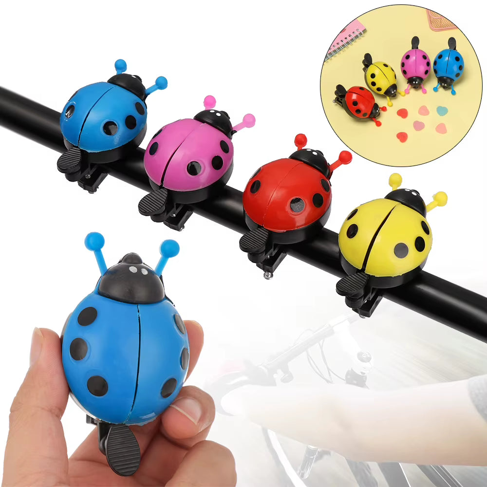 Children's Ladybug Bicycle Bell - Cute Handlebar Safety Horn for Boys and Girls - Durable Plastic Cycling Accessory