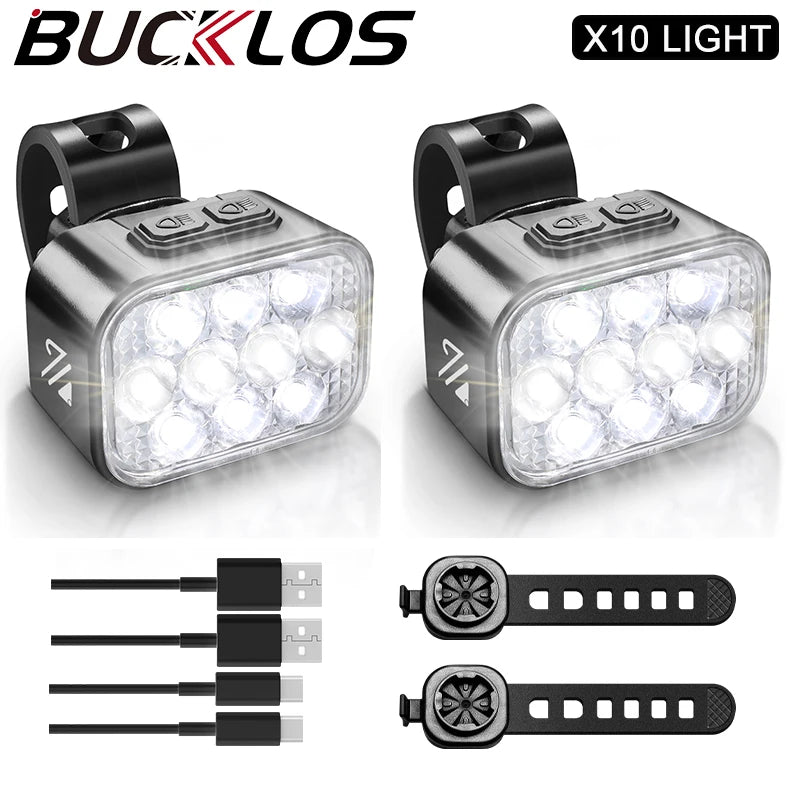 High-Intensity Waterproof LED Bicycle Light Set with Type-C Charging for Front and Rear Use