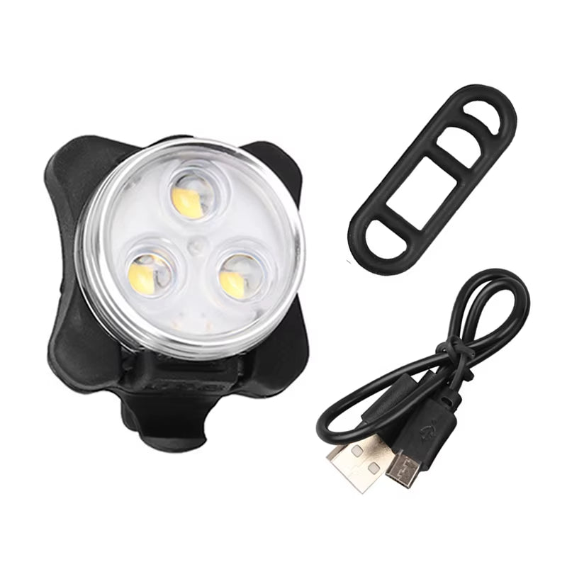 LED Bicycle Front and Rear Light Set - Waterproof USB Rechargeable Flashlights for Enhanced Cycling Safety