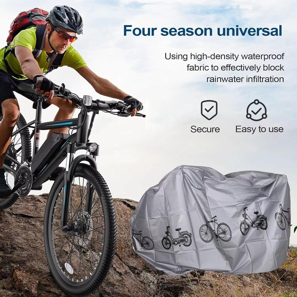 Waterproof Bicycle Cover with Sun Protection and Rain Resistance for Electric Vehicles