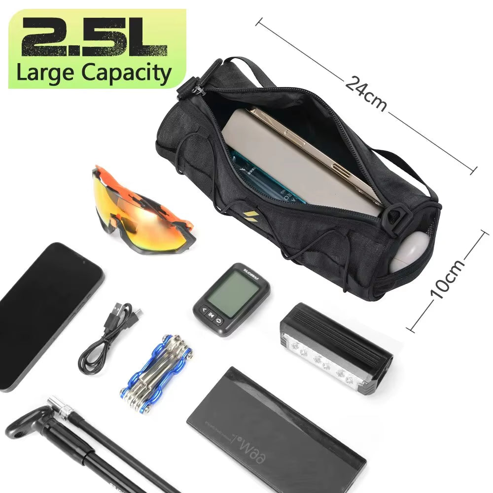 Multifunctional Handlebar Bag for Bicycles - Portable Frame Pannier and Shoulder Bag Accessory