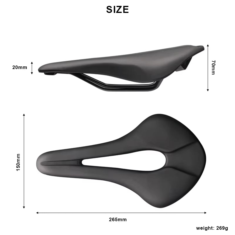 Breathable Hollow Design PU Leather Bicycle Saddle - Soft and Comfortable One-Piece Cushion for MTB and Road Bikes