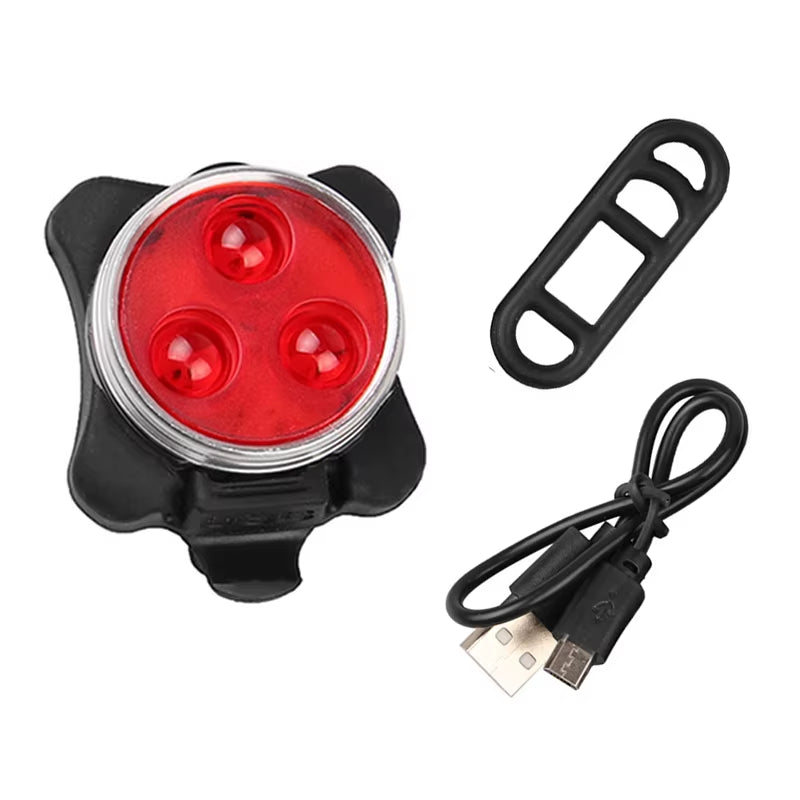 LED Bicycle Front and Rear Light Set - Waterproof USB Rechargeable Flashlights for Enhanced Cycling Safety