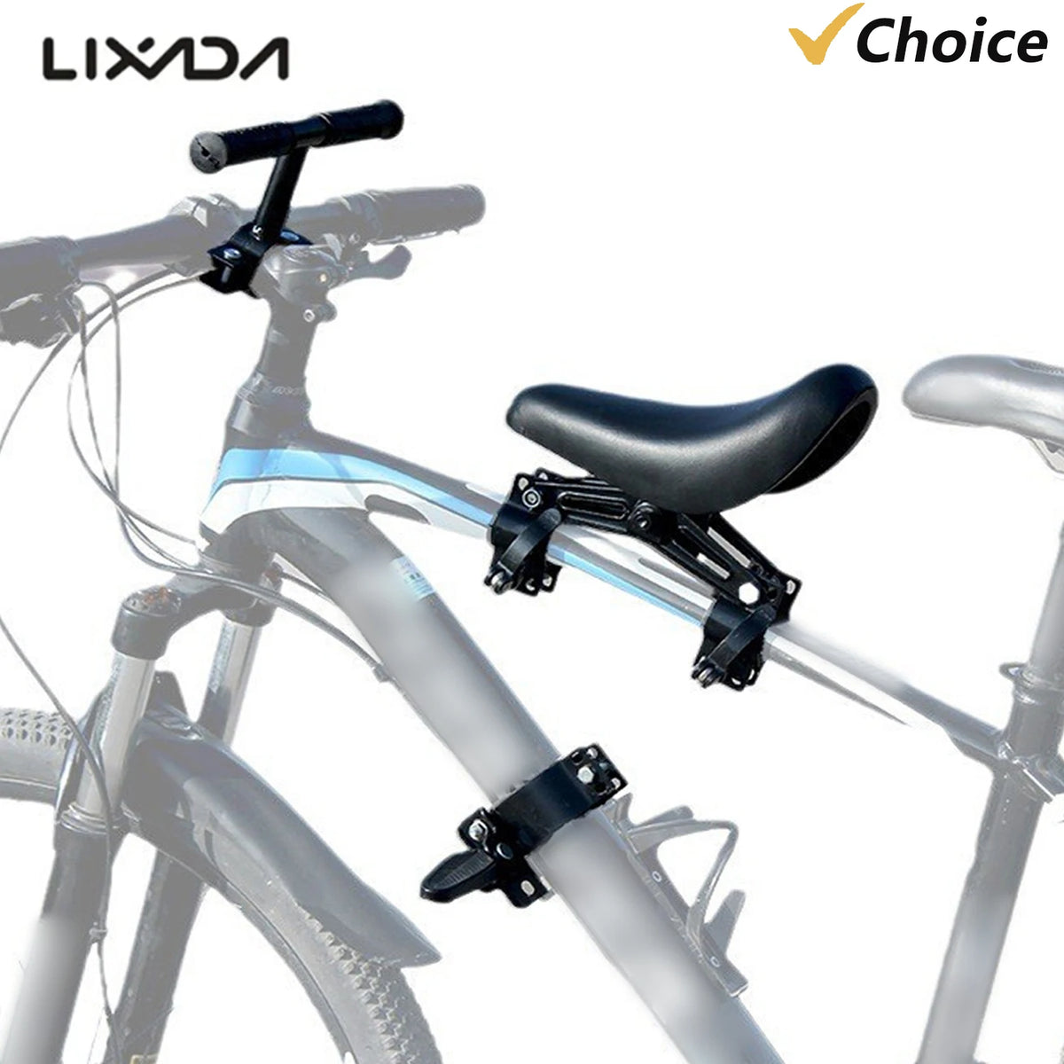 Front-Mounted Bicycle Seats with Handlebars and Foot Pedals for Children