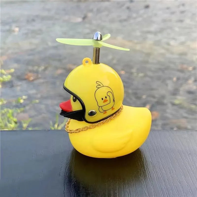 Rubber Duck Bicycle Accessories with Strap and Propeller Horns for Kids and Adults - Fun Outdoor Decoration