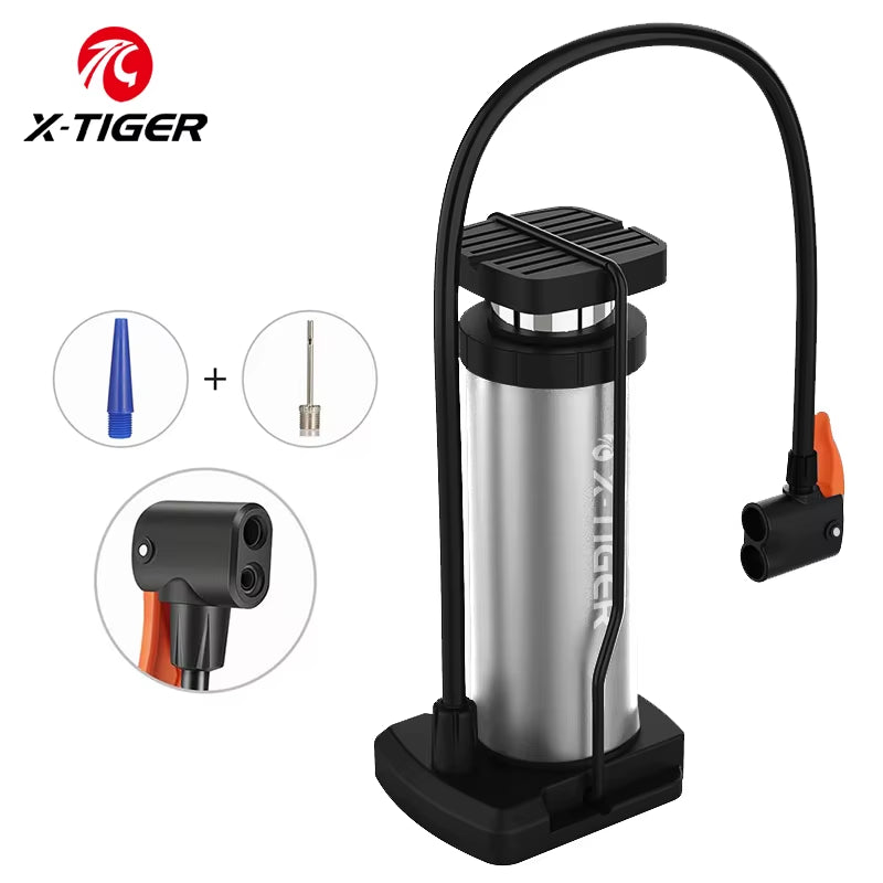 X-TIGER High-Pressure Portable Bicycle Foot Pump - Lightweight Aluminum Alloy Tire Inflator for Mountain Bike Accessories