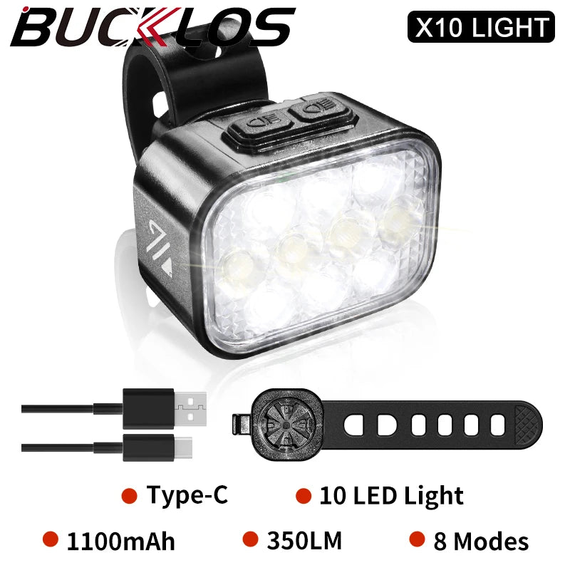 High-Intensity Waterproof LED Bicycle Light Set with Type-C Charging for Front and Rear Use