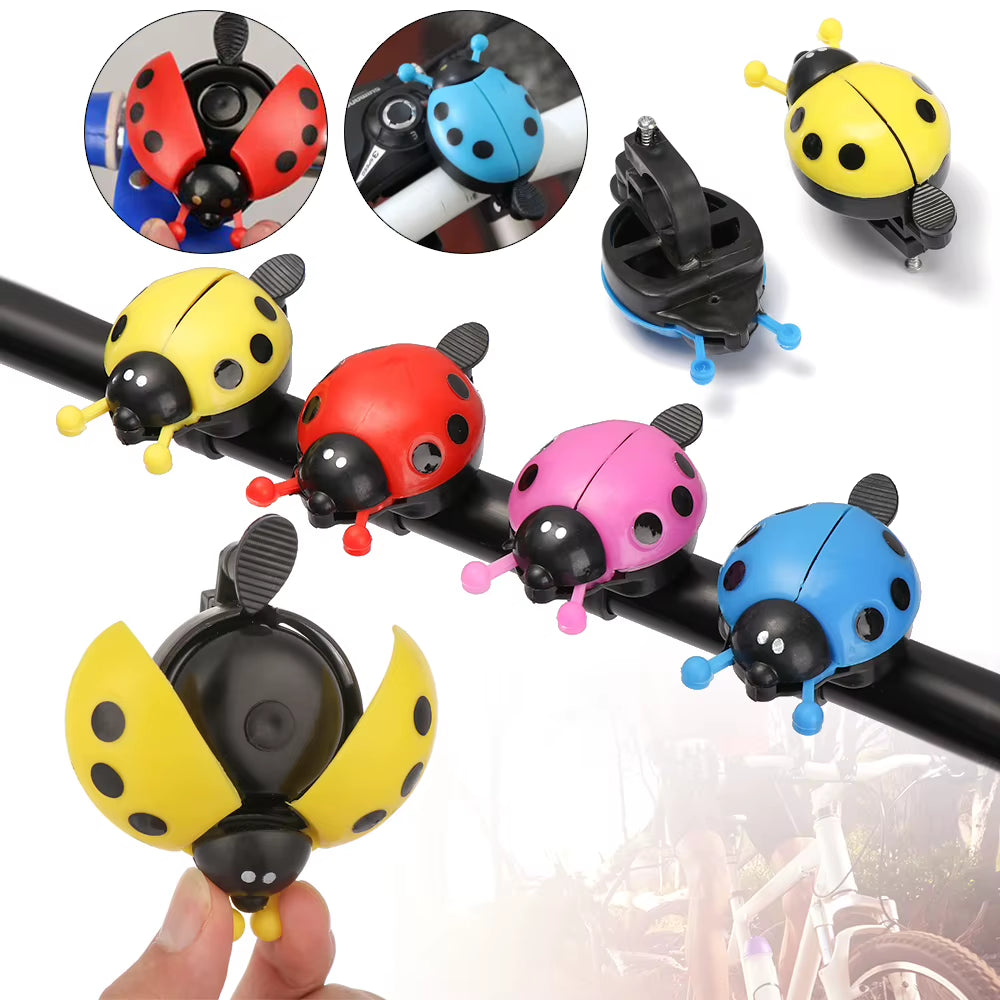 Children's Ladybug Bicycle Bell - Cute Handlebar Safety Horn for Boys and Girls - Durable Plastic Cycling Accessory