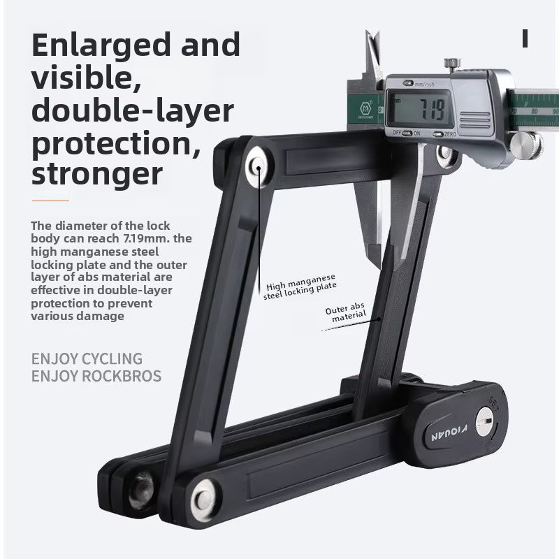 Foldable Bicycle Lock - Anti-Theft Security Chain for MTB, Road, Scooters, and Electric Bikes