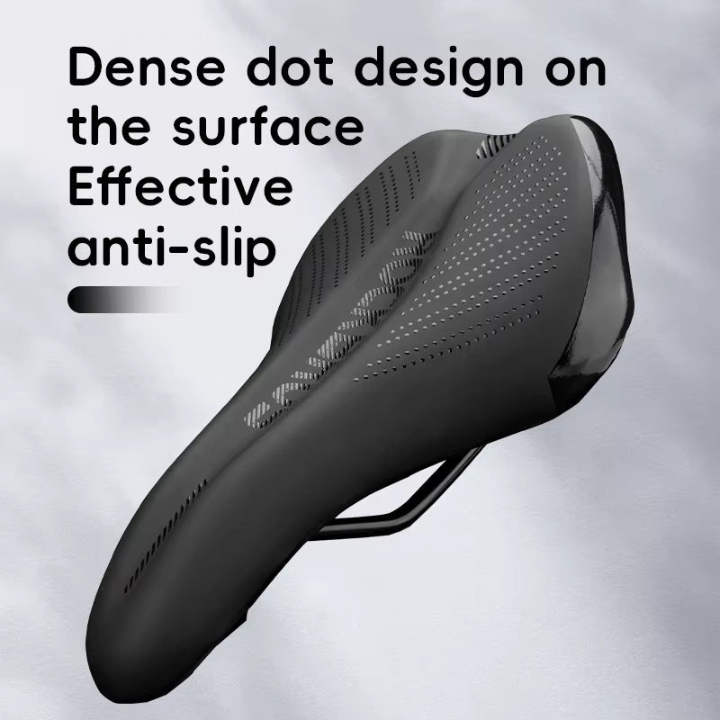 High-Performance Bicycle Saddle with Shock Absorption, Waterproof Leather, and High-Carbon Steel Frame for MTB and Road Bikes