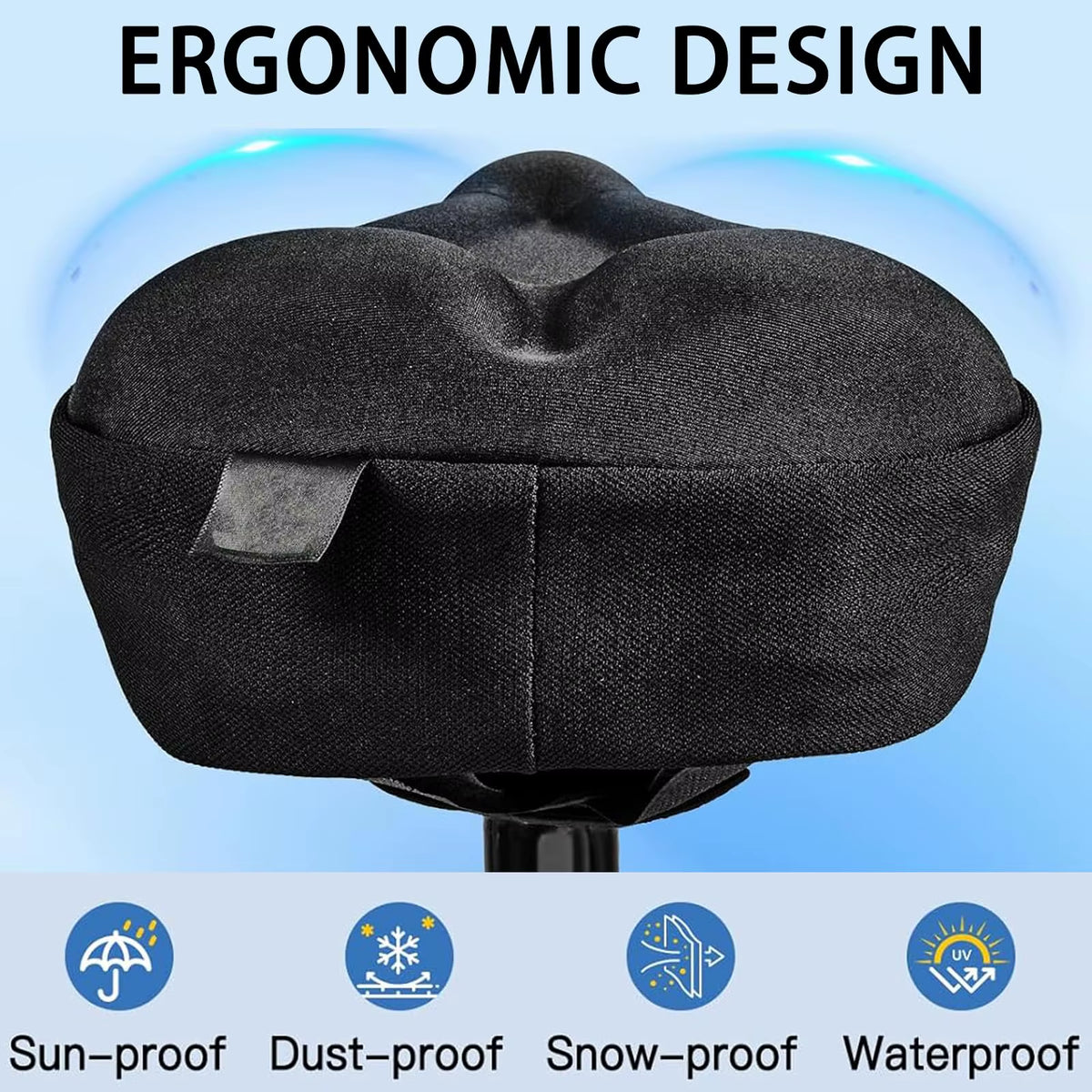 3D Sponge Soft Bicycle Saddle Cover - Breathable Silicone Cushion for Enhanced Comfort