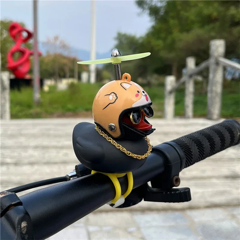Rubber Duck Bicycle Accessories with Strap and Propeller Horns for Kids and Adults - Fun Outdoor Decoration