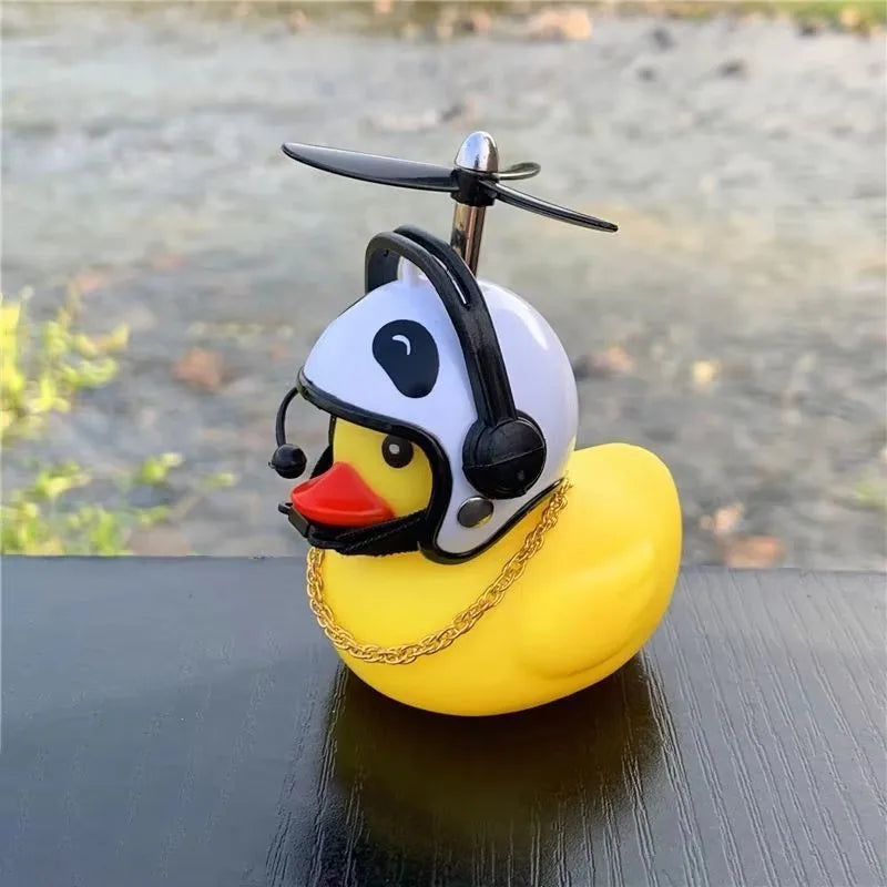 Rubber Duck Bicycle Accessories with Strap and Propeller Horns for Kids and Adults - Fun Outdoor Decoration