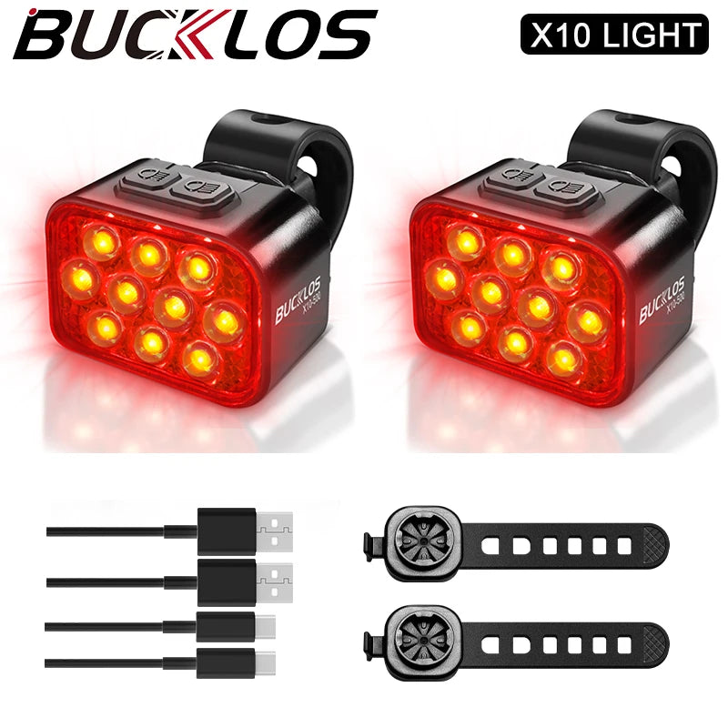 High-Intensity Waterproof LED Bicycle Light Set with Type-C Charging for Front and Rear Use