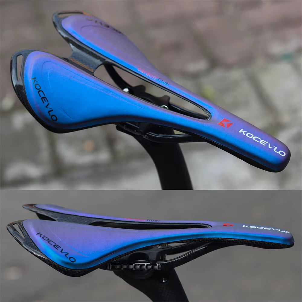 T800 Carbon Fiber and Leather Ultralight Road and MTB Bicycle Saddle