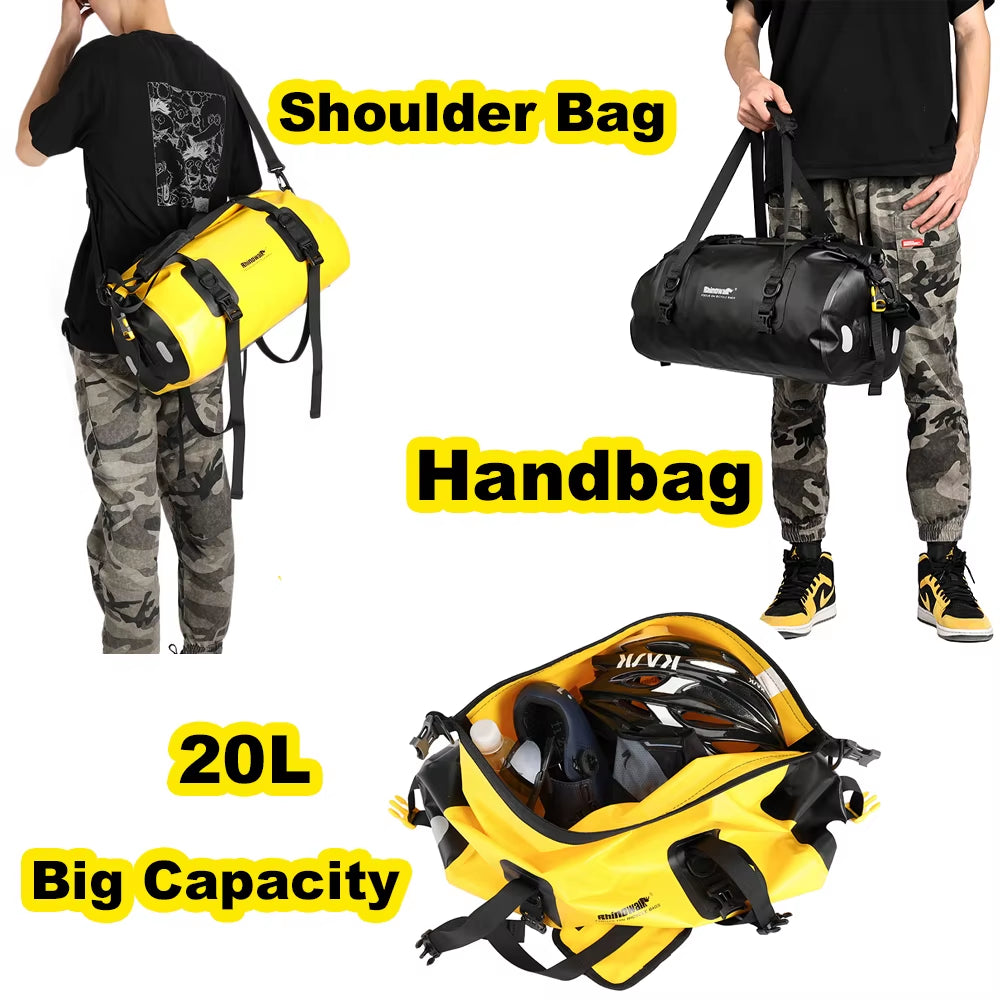 20L Waterproof Bicycle Pannier Bag - Versatile Rear Saddlebag and Shoulder Bag for Bikepacking and Gym Use