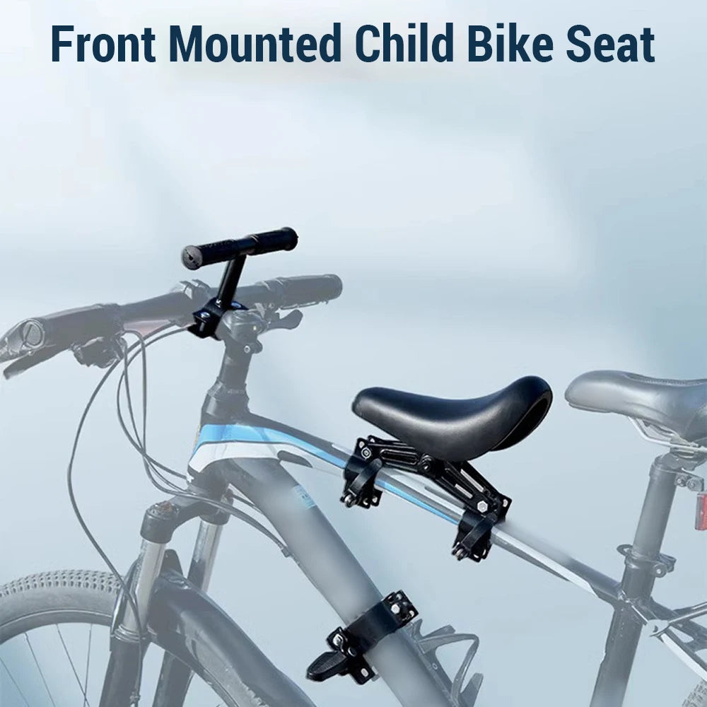 Front-Mounted Bicycle Seats with Handlebars and Foot Pedals for Children