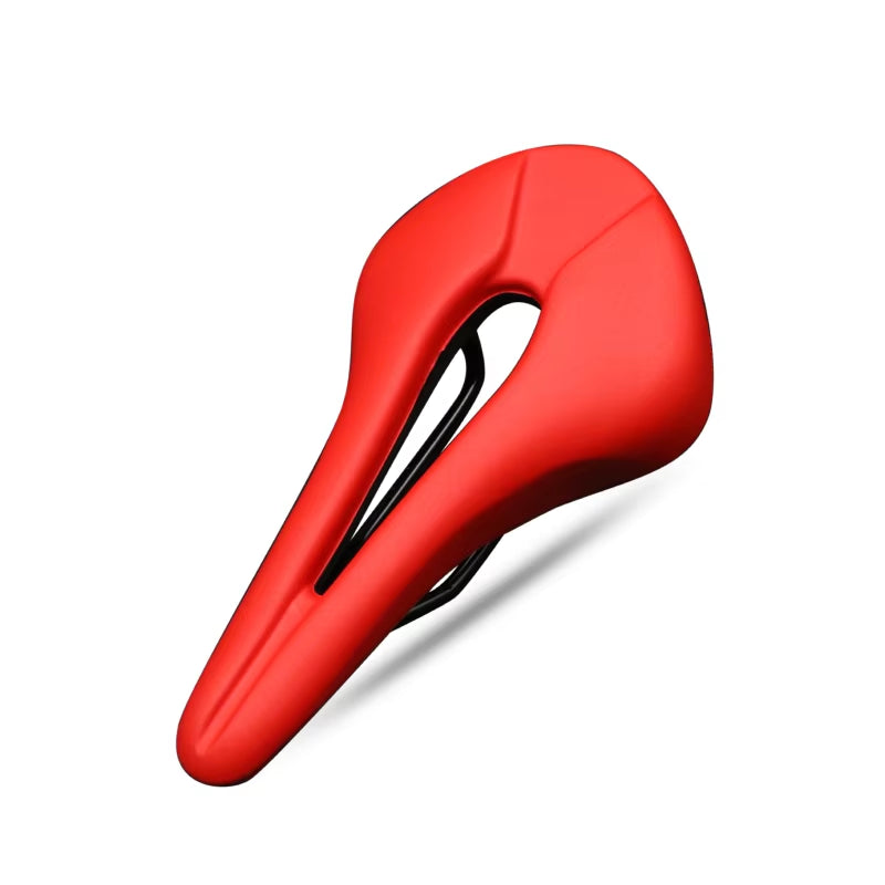 Breathable Hollow Design PU Leather Bicycle Saddle - Soft and Comfortable One-Piece Cushion for MTB and Road Bikes