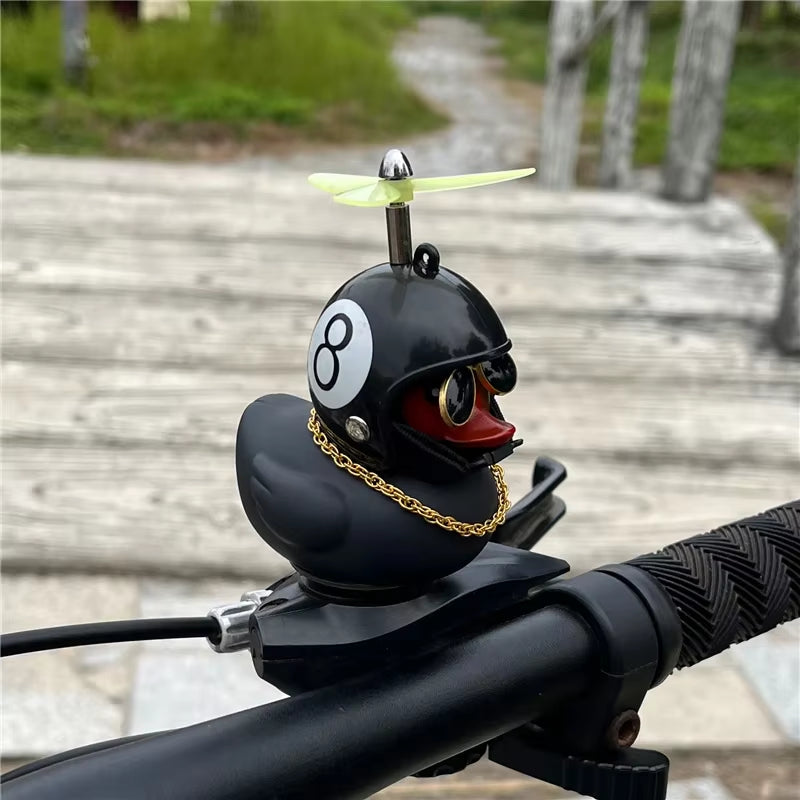 Rubber Duck Bicycle Accessories with Strap and Propeller Horns for Kids and Adults - Fun Outdoor Decoration
